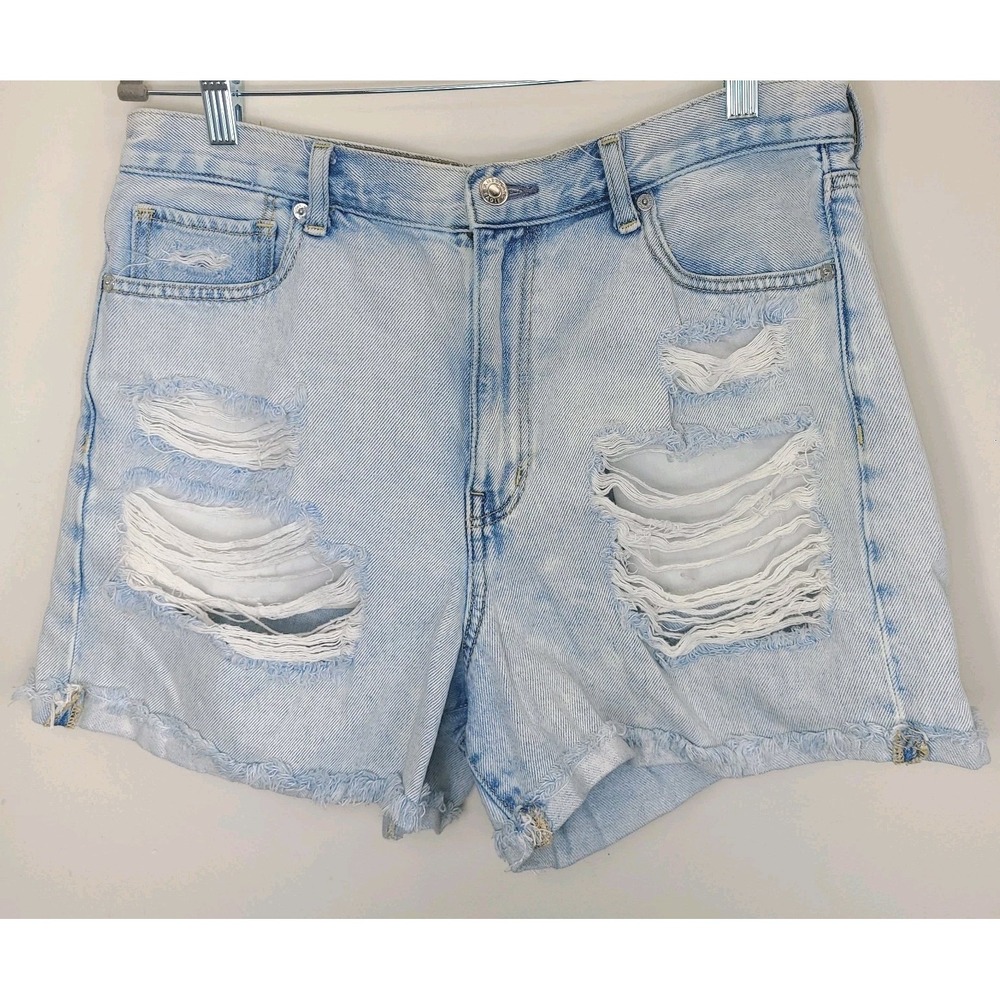 American Eagle Outfitters Light Blue Distressed Jean Shorts
